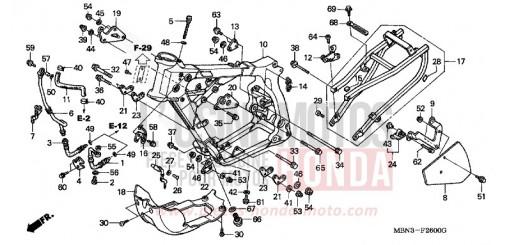 FRAME BODY XR650R1 de 2001